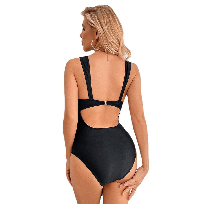 Lace V-Neck Bikini High Waist One Piece - runwayfashionista.com