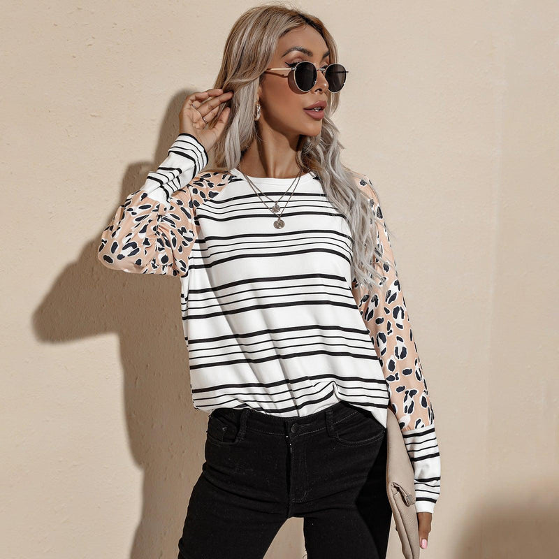 Long Sleeve Striped T-Shirt - runwayfashionista.com