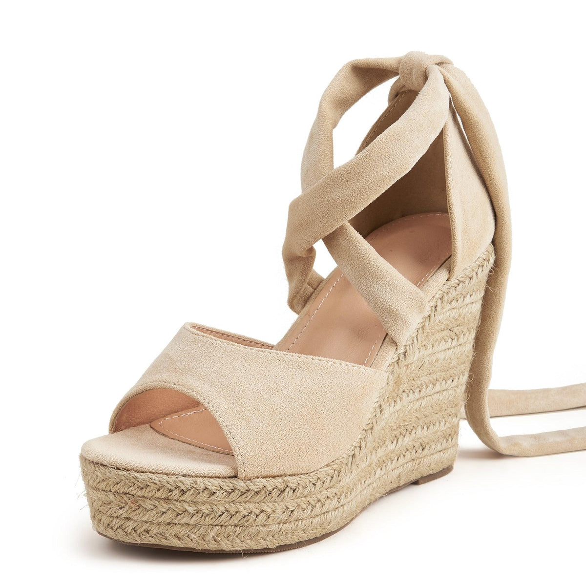 Lace Up Rope Bottom Wedge - runwayfashionista.com