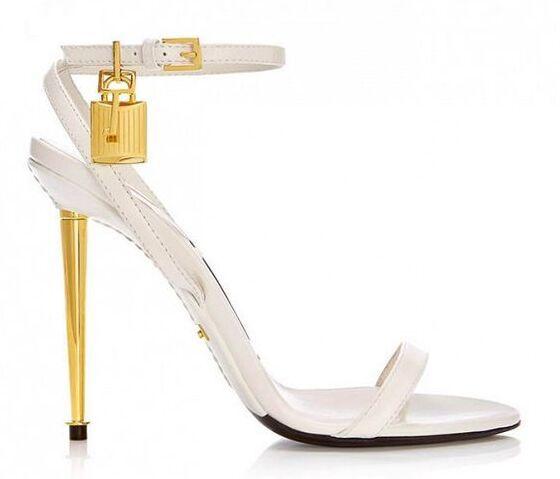 10CM Slotted Buckle Lock Stiletto Heels - runwayfashionista.com