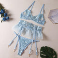 Ruffle Puffy Skirt Garter Tight Erotic Lingerie Set - runwayfashionista.com