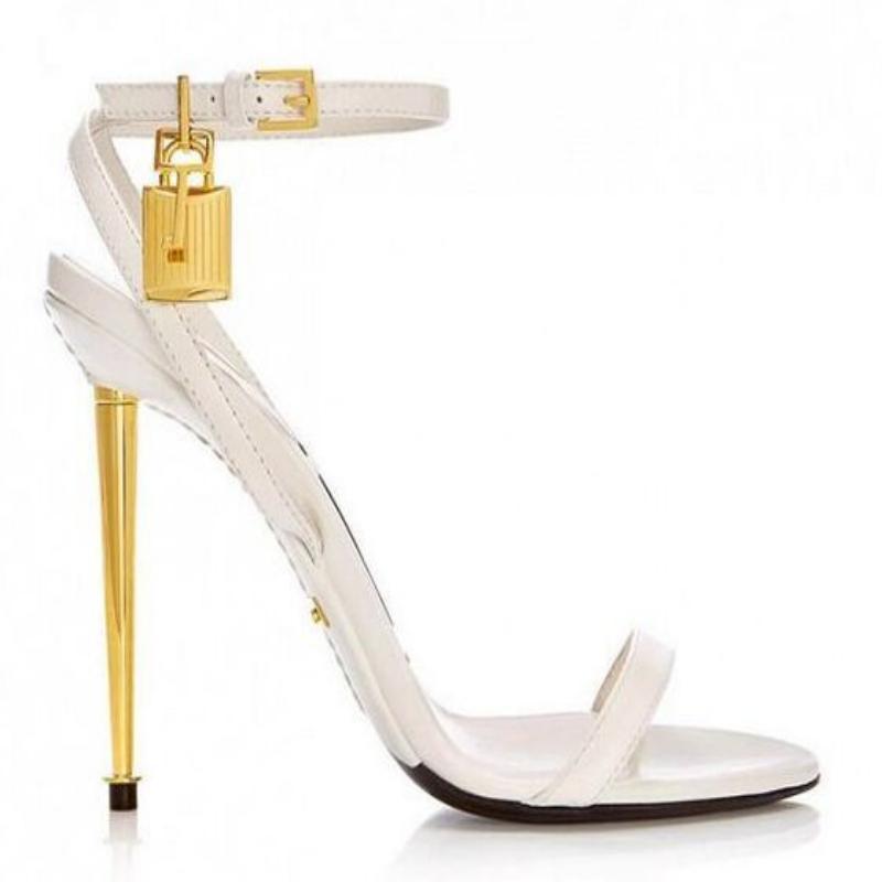 10CM Slotted Buckle Lock Stiletto Heels - runwayfashionista.com