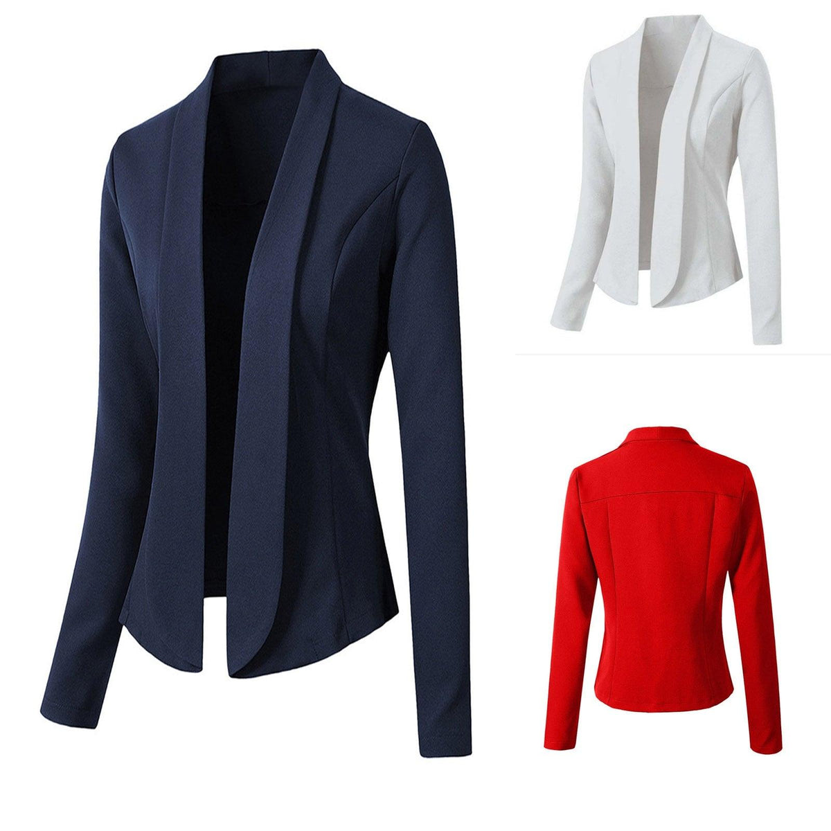 Solid Long Sleeve Jacket - runwayfashionista.com