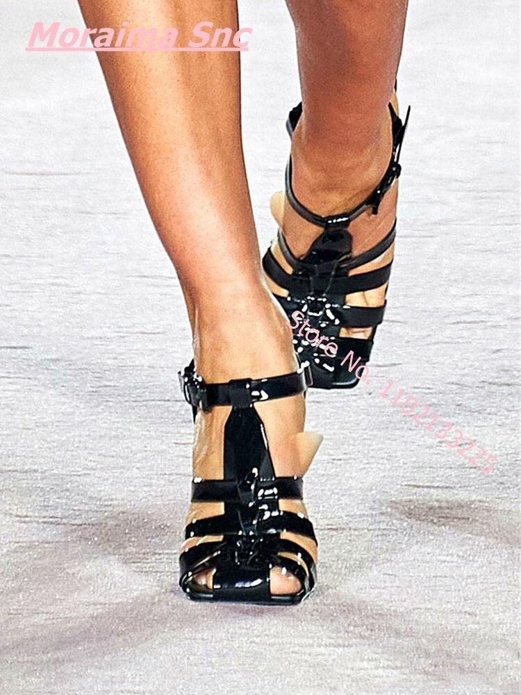 Square Toe Thin High Heel - runwayfashionista.com