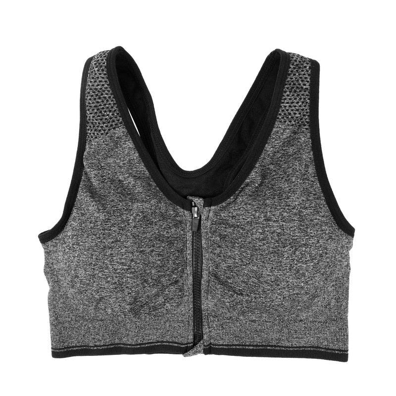 Zipper Push Up Sports Bras - runwayfashionista.com