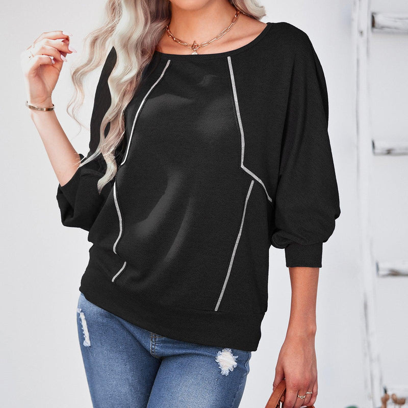 Sleeve Pullover Bottoming T-Shirt - runwayfashionista.com