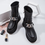 British Style Motorcycle Short Boots - runwayfashionista.com