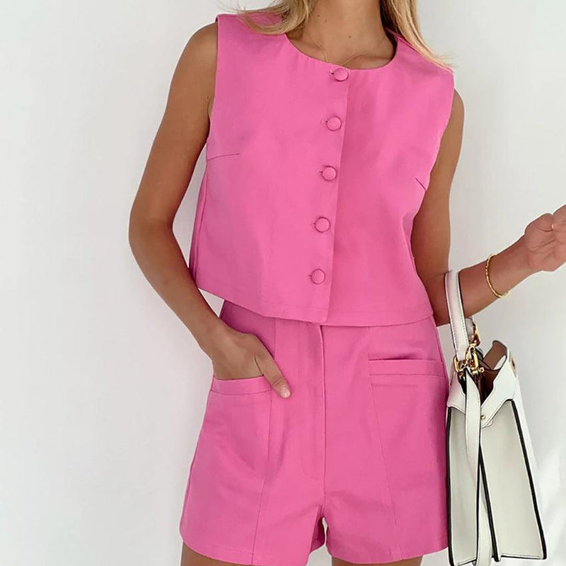 High Waist Shorts Suit - runwayfashionista.com