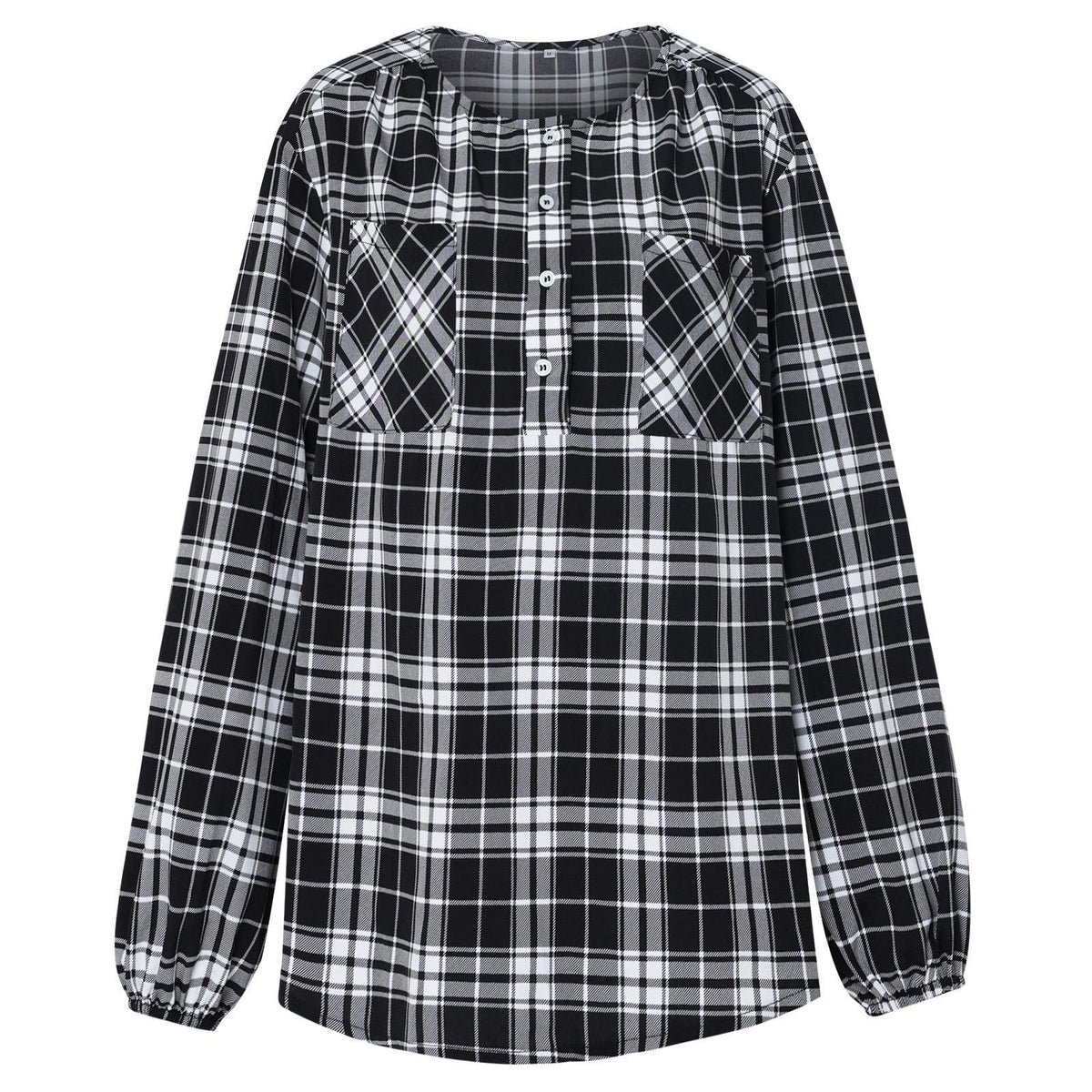 Plaid Round Neck Shirt - runwayfashionista.com