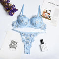 Flower Embroidery Girl Underwear With Chest Pad - runwayfashionista.com