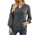 Long-Sleeved V-Neck T -Shirt - runwayfashionista.com