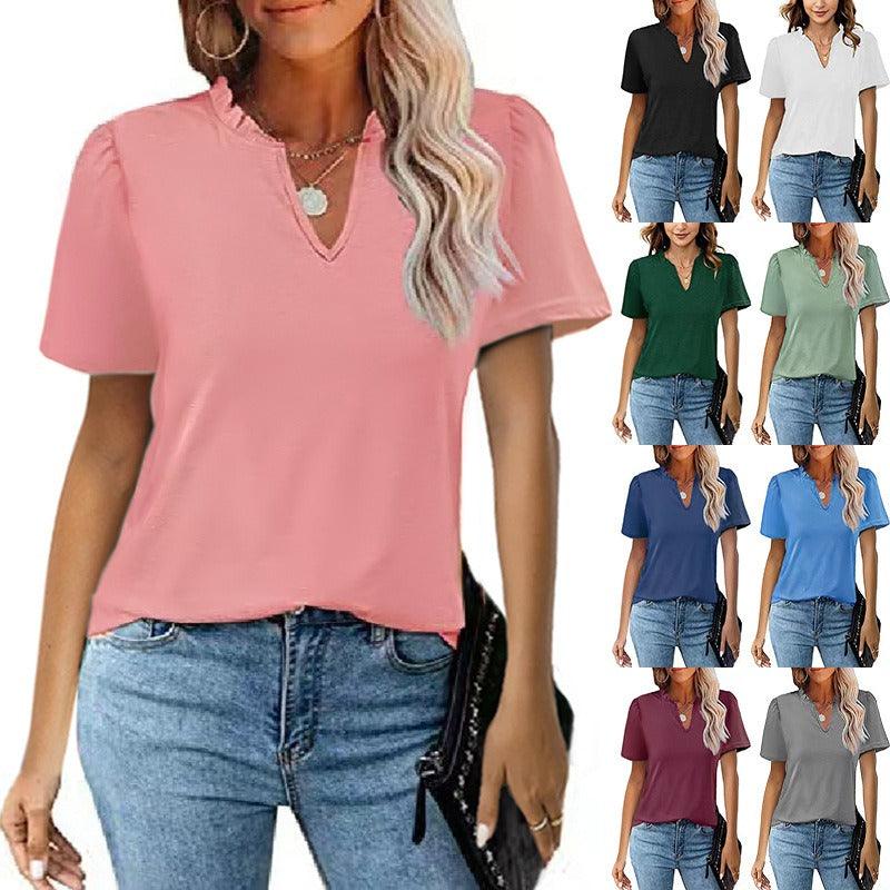 Casual Short Sleeve T-Shirt - runwayfashionista.com