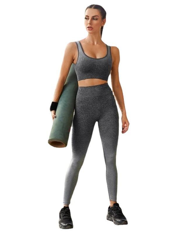 Gradient Color Yoga Clothing Suit - runwayfashionista.com