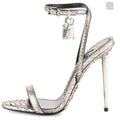 10CM Slotted Buckle Lock Stiletto Heels - runwayfashionista.com