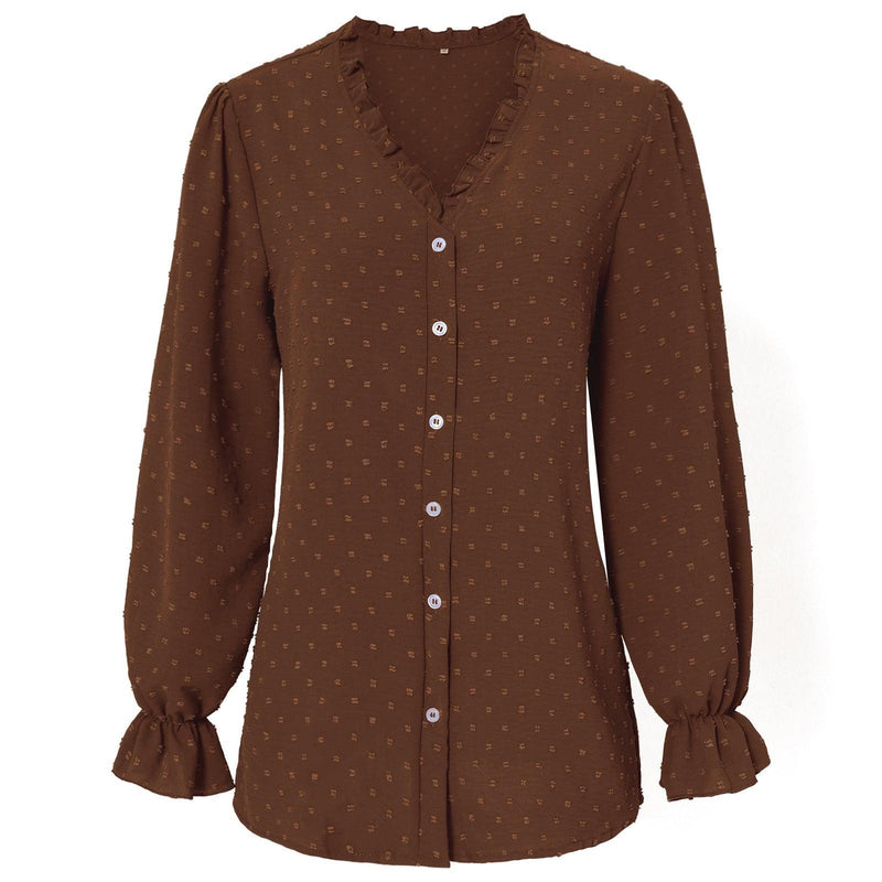 Casual All-Match Polka Dot Shirt - runwayfashionista.com