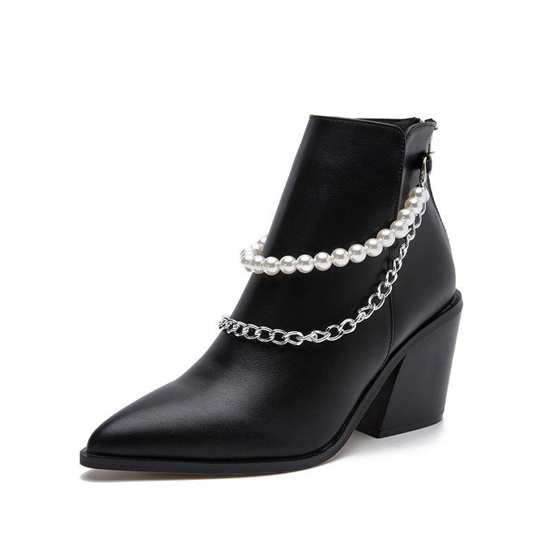 Chain Velvet Hundred With Martin Boots - runwayfashionista.com