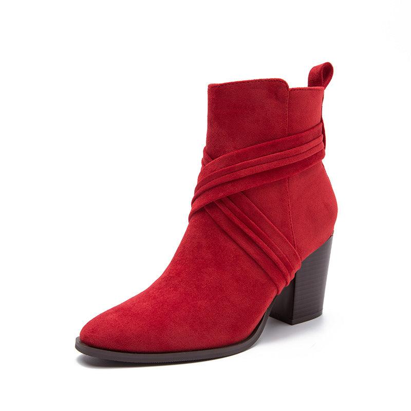 Coarse Heels Square Suede Boots - runwayfashionista.com