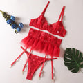 Ruffle Puffy Skirt Garter Tight Erotic Lingerie Set - runwayfashionista.com