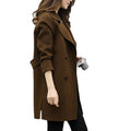 Two Breasted Long Sleeve Loose Coat - runwayfashionista.com