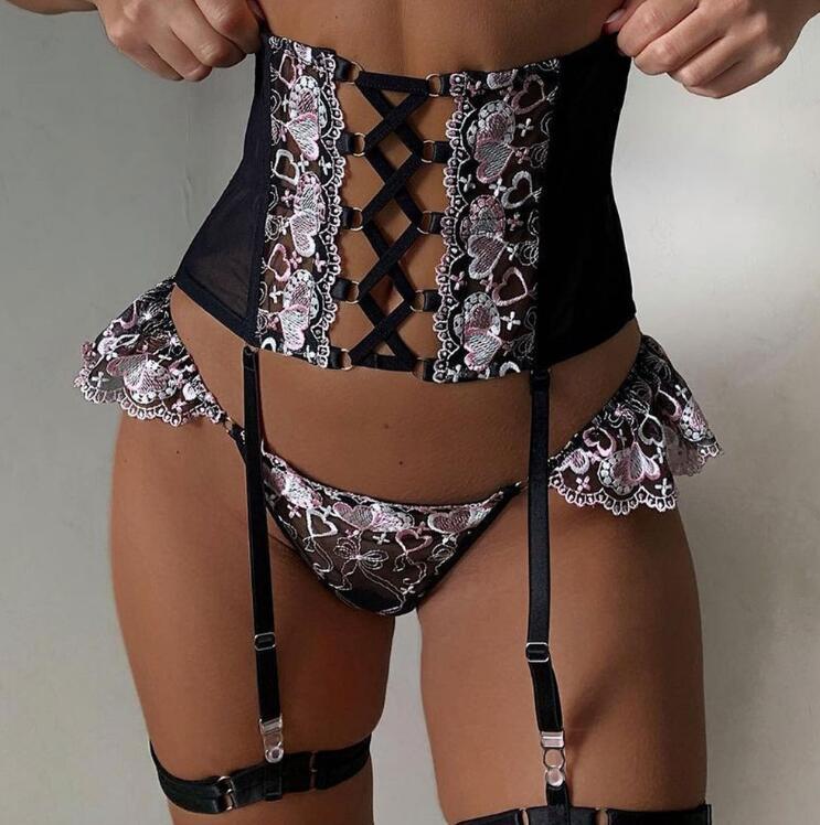 Three Pieces Female Sexy Lingerie - runwayfashionista.com