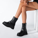 British Style Motorcycle Short Boots - runwayfashionista.com