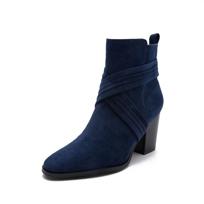 Coarse Heels Square Suede Boots - runwayfashionista.com