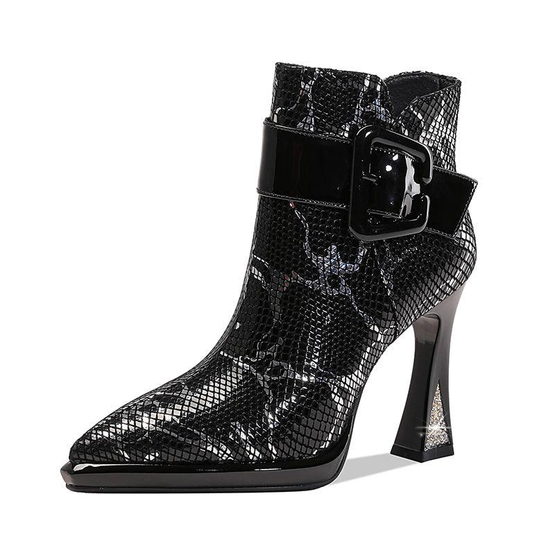 Ankle Boots Genuine Leather High Heel - runwayfashionista.com