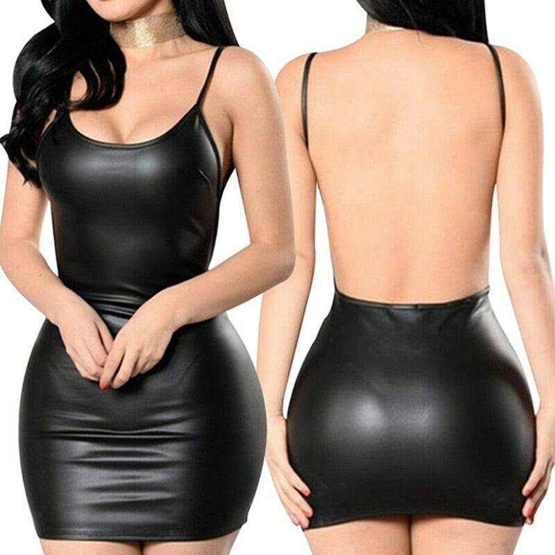 Backless Club Mini Dress - runwayfashionista.com