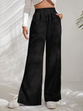 Corduroy Splice Slit Bottom Pants - runwayfashionista.com