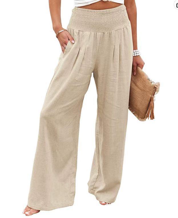 Elastic Waist Wide Leg Pants - runwayfashionista.com