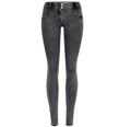 Gray Stretch Comfortable Low Waist Denim - runwayfashionista.com