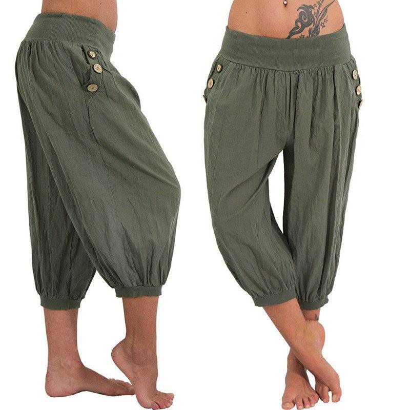 Harem Pants Loose Knee Length - runwayfashionista.com