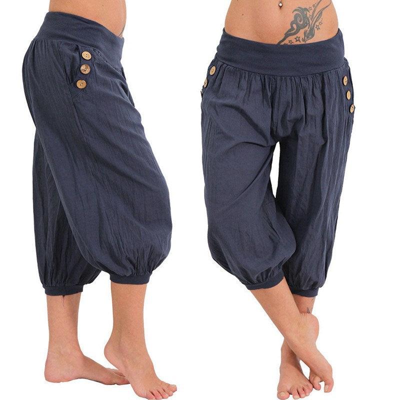 Harem Pants Loose Knee Length - runwayfashionista.com