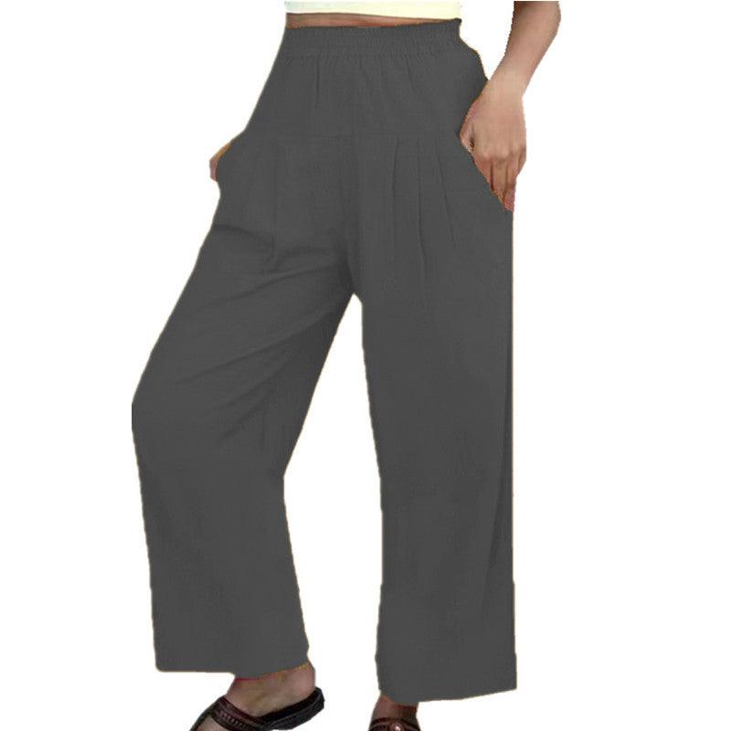 High-Waist Casual Wide-Leg Pants - runwayfashionista.com