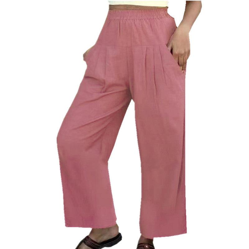 High-Waist Casual Wide-Leg Pants - runwayfashionista.com