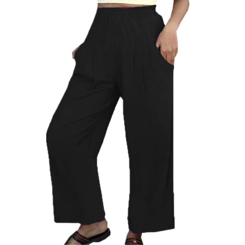 High-Waist Casual Wide-Leg Pants - runwayfashionista.com