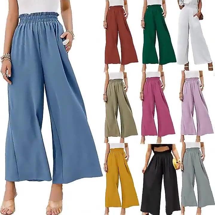 High Waist Loose Wide Leg Pants - runwayfashionista.com