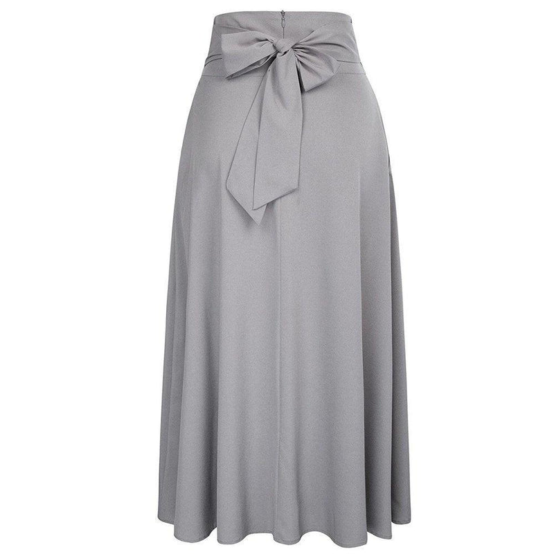 High Waist Pleated Belted Maxi Skirt - runwayfashionista.com