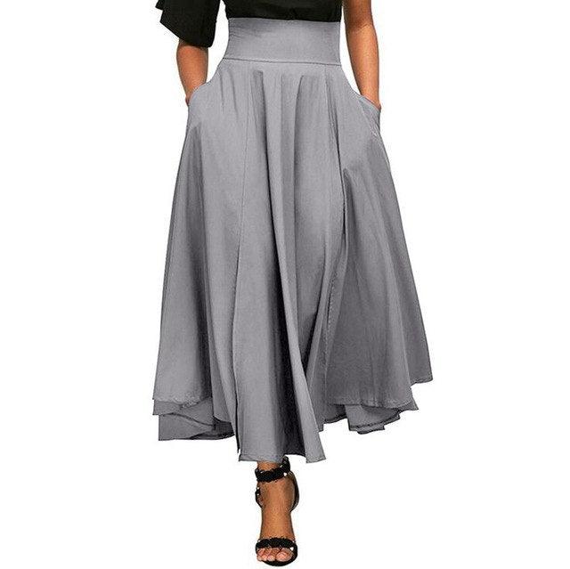 High Waist Pleated Belted Maxi Skirt - runwayfashionista.com