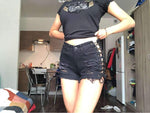 High Waist Ripped Jeans Short - runwayfashionista.com