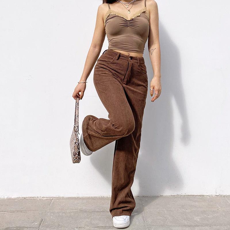 High Waist Wide Leg Casual Pants - runwayfashionista.com