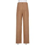 High Waist Wide Leg Casual Pants - runwayfashionista.com