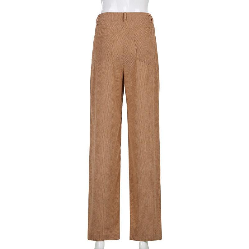 High Waist Wide Leg Casual Pants - runwayfashionista.com