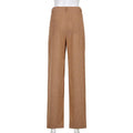 High Waist Wide Leg Casual Pants - runwayfashionista.com