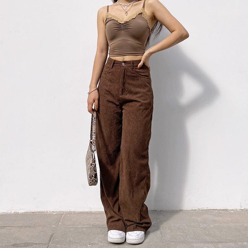 High Waist Wide Leg Casual Pants - runwayfashionista.com