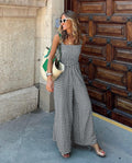 Plaid Mid-Waist Casual  Jumpsuit - runwayfashionista.com