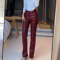 PU Long Leather Pants - runwayfashionista.com