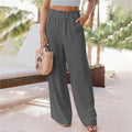 Ruffled Patch Pocket Wide Leg Pants - runwayfashionista.com