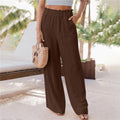 Ruffled Patch Pocket Wide Leg Pants - runwayfashionista.com