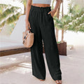 Ruffled Patch Pocket Wide Leg Pants - runwayfashionista.com